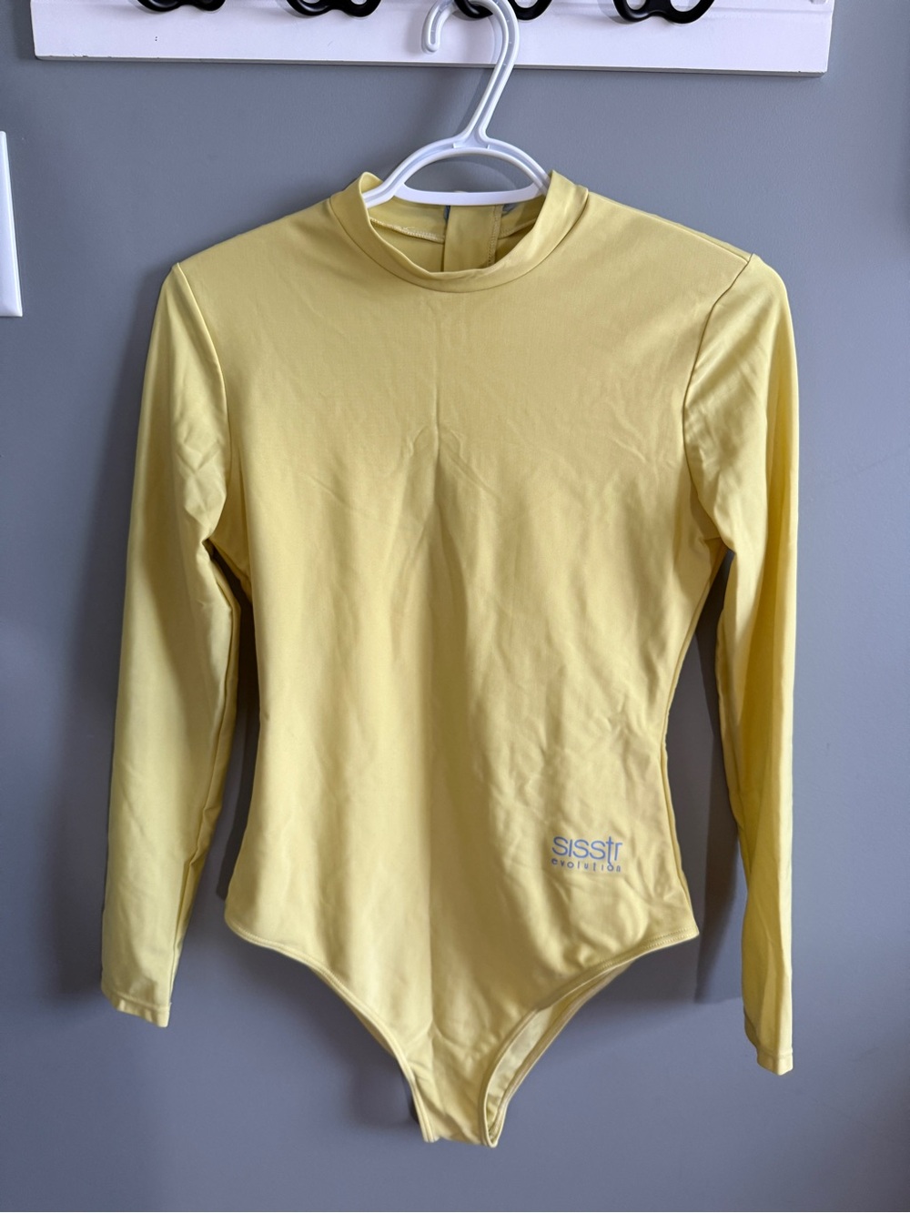 Sisstr Long-Sleeve Yellow Rashguard One-Piece Swimsuit